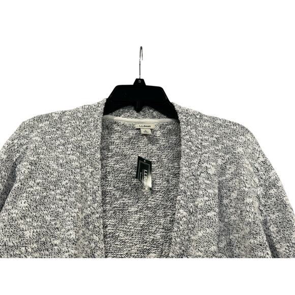 NWT L.L. Bean Cotton Ragg Sweater Open Cardigan Natural: Size Large - Picture 3 of 12
